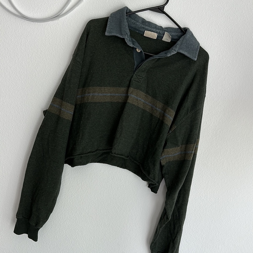 Thrifted Henley - Green